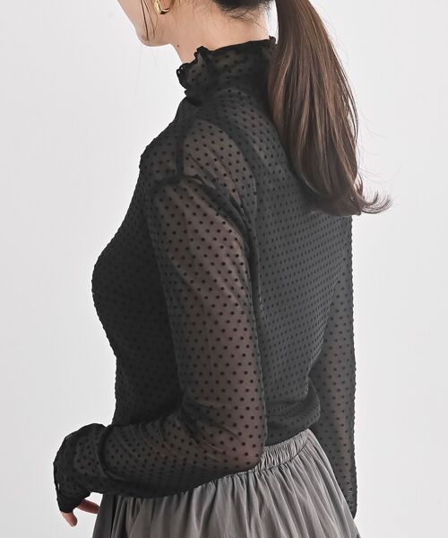 rps（アールピーエス）の「フロッキードットチュールハイネックプルオーバー（Tシャツ/カットソー・レディース・アイボリー/ブラック/グレー・フリー）」の21枚目の写真