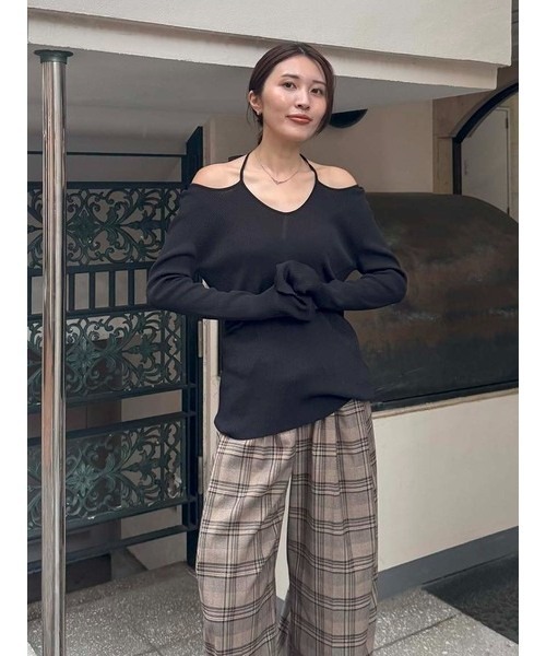 styling/（スタイリング）の「【S/S(エスバイエス)】ホルターネックトップス＜ウォッシャブル・接触冷感＞（その他トップス・レディース・グレー/ブラウン/ブラック・F）」の2枚目の写真