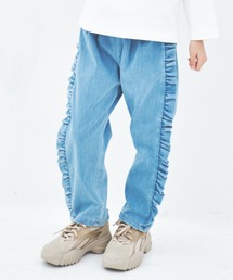 maarook | ブルーデニムニットフリルロングパンツ(デニムパンツ)