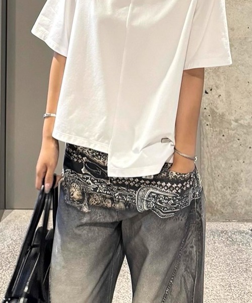 メル19034◆新品 ジェニィラブ アルジ－◆りぼんパ－カ－コ－デセット A'GEM/9 × .kom『ARULE/アルール』ビンテージルーズデニムパンツ