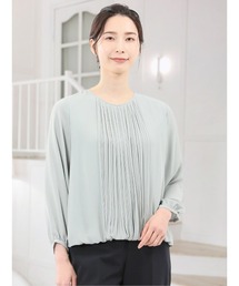 m.f.editorial（エムエフエディトリアル）の「【透け防止 裏地付き】m.f.エディトリアル レディース 消しプリーツ 長袖プルオーバーブラウス（シャツ/ブラウス）」