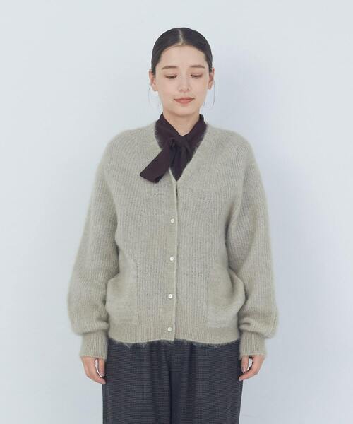 ADIEU TRISTESSE（アデュートリステス）の「モヘヤラム起毛片畦カーディガン（カーディガン/ボレロ・レディース・ピンク/ベージュ/ブラウン・FREE）」の8枚目の写真