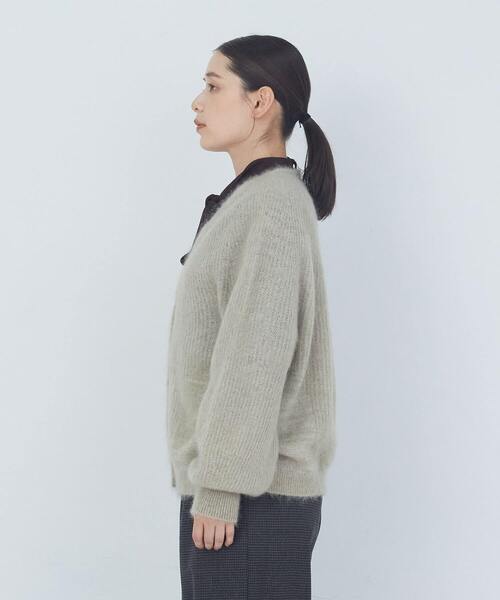 ADIEU TRISTESSE（アデュートリステス）の「モヘヤラム起毛片畦カーディガン（カーディガン/ボレロ・レディース・ピンク/ベージュ/ブラウン・FREE）」の9枚目の写真