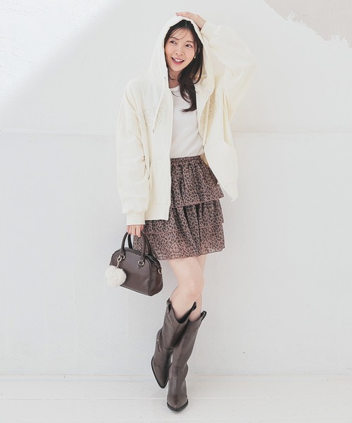 Honeys（ハニーズ）の「ロゴビッグジップパーカー（パーカー・レディース・ブラック/アイボリー・M/L）」の5枚目の写真