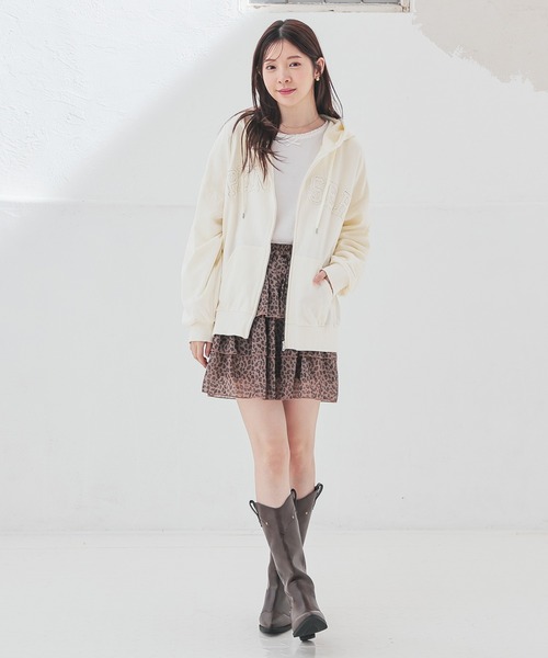 Honeys（ハニーズ）の「ロゴビッグジップパーカー（パーカー・レディース・ブラック/アイボリー・M/L）」の6枚目の写真