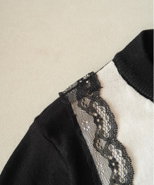 maison de LATIR(メゾンドラティール)の「「コントラストが、私を際立たせる。」春服。バイカラー大人配色レースUVカットカーデ(カーディガン/ボレロ・レディース・ブラック・FREE)」の7枚目の写真