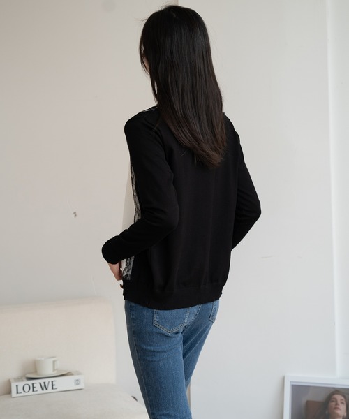 maison de LATIR(メゾンドラティール)の「「コントラストが、私を際立たせる。」春服。バイカラー大人配色レースUVカットカーデ(カーディガン/ボレロ・レディース・ブラック・FREE)」の20枚目の写真