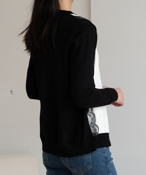 maison de LATIR(メゾンドラティール)の「「コントラストが、私を際立たせる。」春服。バイカラー大人配色レースUVカットカーデ(カーディガン/ボレロ・レディース・ブラック・FREE)」の21枚目の写真