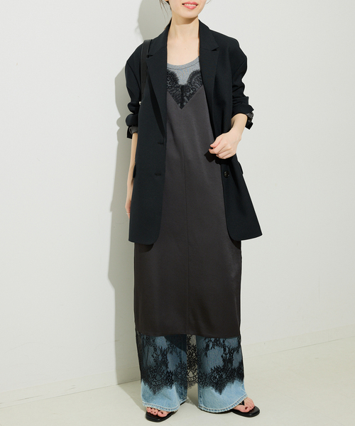 スローブイエナ　レースサテンワンピース スローブイエナ レースサテンワンピース WEB限定/追加》レースサテン