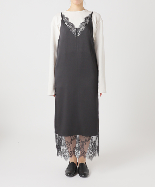 【SLOBE IENA】レースサテンワンピース SLOBE IENA（スローブイエナ）の「《WEB限定/追加》レースサテン