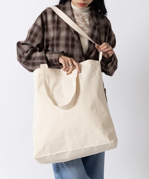 United Athle（ユナイテッドアスレ）の「【United Athle】レギュラー キャンバス 2WAY トートバッグ ショルダーバッグ ハンドバッグ 大容量 1464（トートバッグ・レディース・ブラック/グレー/ナチュラル・FREE）」の3枚目の写真