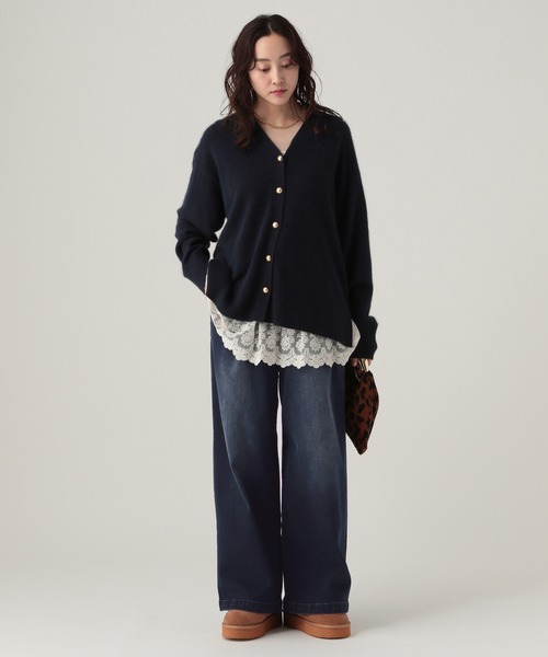 Elura(エルーラ)の「あったかワイドデニム<低身長サイズあり>/599573(デニムパンツ・レディース・ライトブルー/ネイビー・FREE(S)/LARGE/MEDIUM)」の9枚目の写真