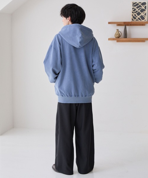 KANGOL（カンゴール）の「KANGOL/カンゴール 別注 ロゴ ワンポイント刺繍 ヴィンテージライクオーバーサイズ裏起毛ジップパーカー（パーカー・メンズ・ライトグレー/チャコール/ブラウン/ブラック/ブルー・S/L/M）」の14枚目の写真