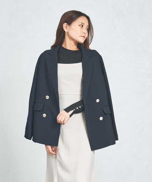 MISCH MASCH（ミッシュマッシュ）の「一部店舗限定 ツイードテーラードジャケット（テーラードジャケット・レディース・ベージュ/ネイビー/ブラック・ﾌﾘ-）」の4枚目の写真