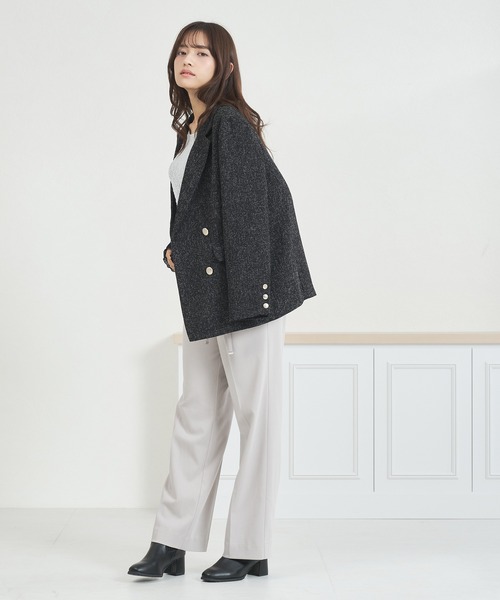 MISCH MASCH（ミッシュマッシュ）の「一部店舗限定 ツイードテーラードジャケット（テーラードジャケット・レディース・ベージュ/ネイビー/ブラック・ﾌﾘ-）」の5枚目の写真