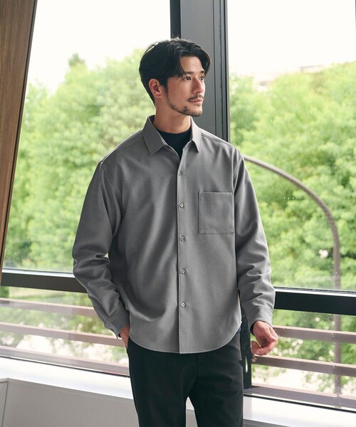 WEB限定 WARDROBE SMART】ウールライク シャツ（シャツ/ブラウス