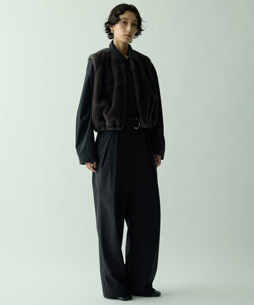 Drawing Numbers（ドローイング ナンバーズ）の「【Drawing Numbers】ミンクエコファーベスト（ベスト・レディース・チャコールグレー/モカ・38）」の11枚目の写真