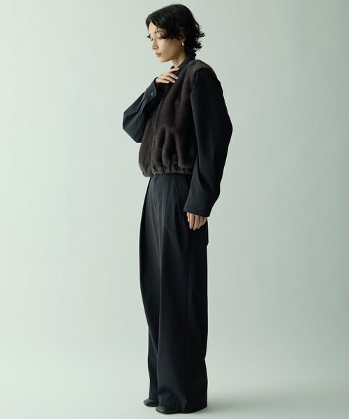 Drawing Numbers（ドローイング ナンバーズ）の「【Drawing Numbers】ミンクエコファーベスト（ベスト・レディース・チャコールグレー/モカ・38）」の15枚目の写真