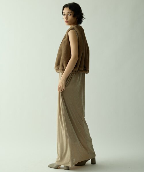 Drawing Numbers（ドローイング ナンバーズ）の「【Drawing Numbers】ミンクエコファーベスト（ベスト・レディース・チャコールグレー/モカ・38）」の7枚目の写真