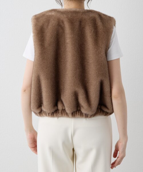 Drawing Numbers（ドローイング ナンバーズ）の「【Drawing Numbers】ミンクエコファーベスト（ベスト・レディース・チャコールグレー/モカ・38）」の20枚目の写真