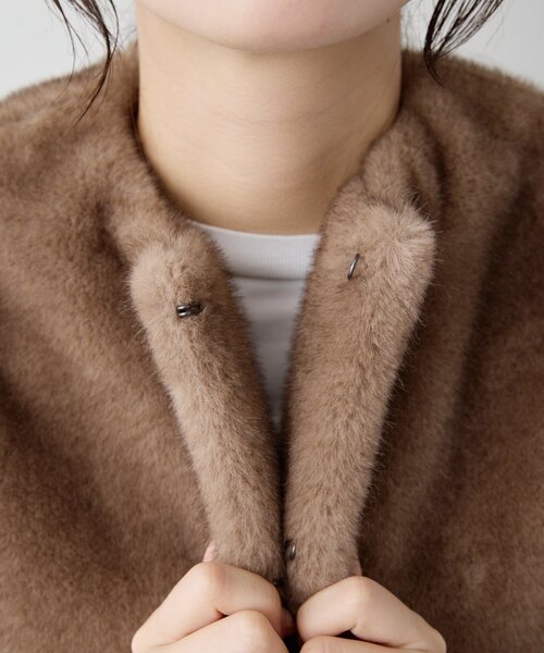 Drawing Numbers（ドローイング ナンバーズ）の「【Drawing Numbers】ミンクエコファーベスト（ベスト・レディース・チャコールグレー/モカ・38）」の3枚目の写真