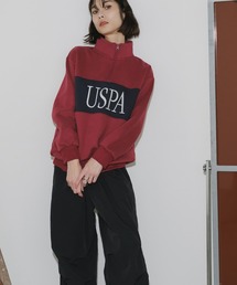 U.S. POLO ASSN./ユーエスポロアッスン ハーフジップ ハイネックプルオーバースウェット トレーナー