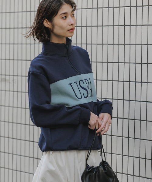 U.S. POLO ASSN.(ユーエスポロアッスン)の「U.S. POLO ASSN./ユーエスポロアッスン ハーフジップ ハイネックプルオーバースウェット トレーナー(スウェット・レディース・ネイビー/ボルドー/アイボリー・M/S)」の19枚目の写真