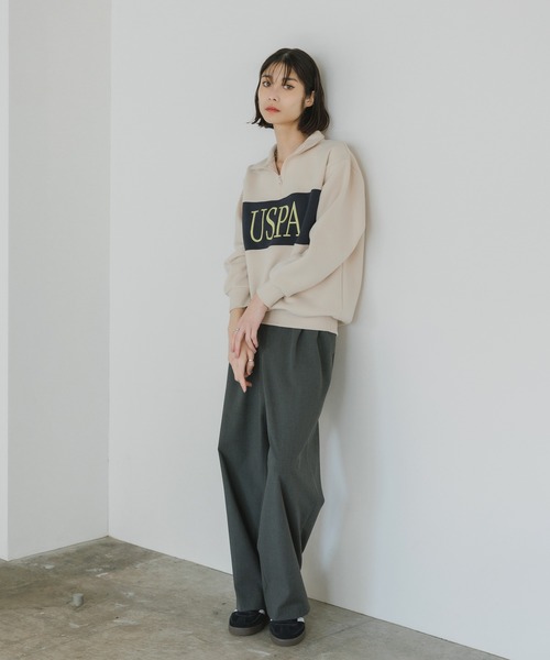 U.S. POLO ASSN.(ユーエスポロアッスン)の「U.S. POLO ASSN./ユーエスポロアッスン ハーフジップ ハイネックプルオーバースウェット トレーナー(スウェット・レディース・ネイビー/ボルドー/アイボリー・M/S)」の14枚目の写真