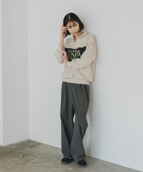 U.S. POLO ASSN.(ユーエスポロアッスン)の「U.S. POLO ASSN./ユーエスポロアッスン ハーフジップ ハイネックプルオーバースウェット トレーナー(スウェット・レディース・ネイビー/ボルドー/アイボリー・M/S)」の16枚目の写真