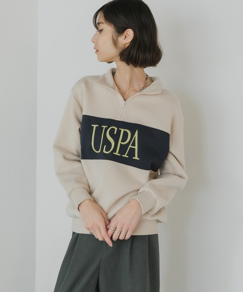 U.S. POLO ASSN.(ユーエスポロアッスン)の「U.S. POLO ASSN./ユーエスポロアッスン ハーフジップ ハイネックプルオーバースウェット トレーナー(スウェット・レディース・ネイビー/ボルドー/アイボリー・M/S)」の10枚目の写真
