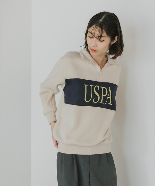 U.S. POLO ASSN.(ユーエスポロアッスン)の「U.S. POLO ASSN./ユーエスポロアッスン ハーフジップ ハイネックプルオーバースウェット トレーナー(スウェット・レディース・ネイビー/ボルドー/アイボリー・M/S)」の11枚目の写真