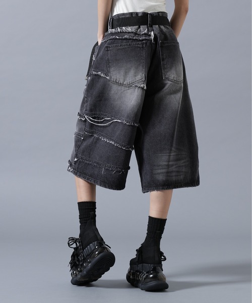SIS(エスアイエス)の「SIS/エスアイエス/Fringe Denim Shorts(デニムパンツ・レディース・ブルー/ブラック・L/M)」の4枚目の写真