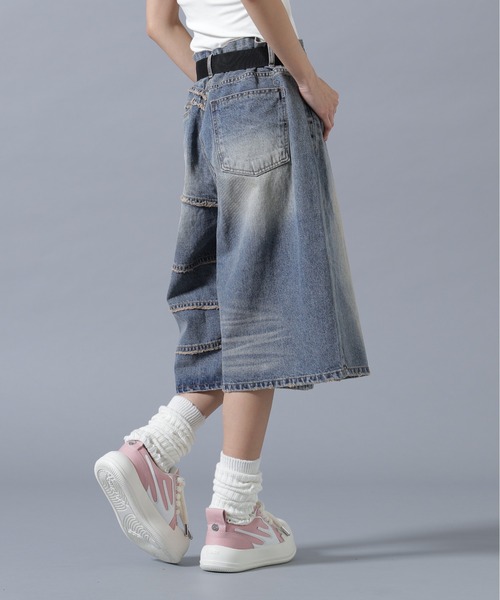 SIS(エスアイエス)の「SIS/エスアイエス/Fringe Denim Shorts(デニムパンツ・レディース・ブルー/ブラック・L/M)」の12枚目の写真