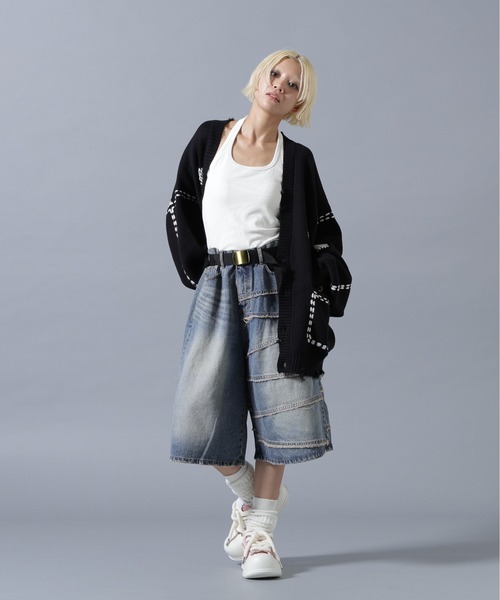 SIS(エスアイエス)の「SIS/エスアイエス/Fringe Denim Shorts(デニムパンツ・レディース・ブルー/ブラック・L/M)」の13枚目の写真