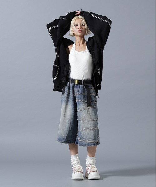SIS(エスアイエス)の「SIS/エスアイエス/Fringe Denim Shorts(デニムパンツ・レディース・ブルー/ブラック・L/M)」の14枚目の写真