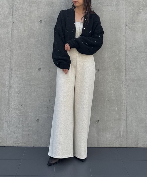 WILLFULLY（ウィルフリー）の「heart dot jacquard reversible cropped knit cardigan（カーディガン/ボレロ・レディース・ブラック系その他/グレー系その他/ブラウン系その他/ベージュ系その他/レッド系その他・FREE）」の11枚目の写真