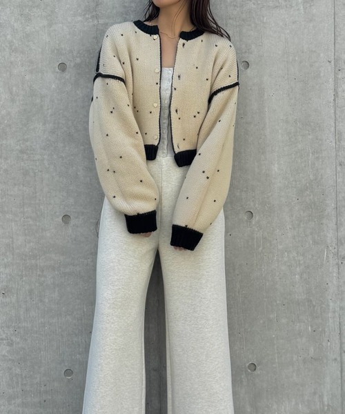 WILLFULLY（ウィルフリー）の「heart dot jacquard reversible cropped knit cardigan（カーディガン/ボレロ・レディース・ブラック系その他/グレー系その他/ブラウン系その他/ベージュ系その他/レッド系その他・FREE）」の13枚目の写真