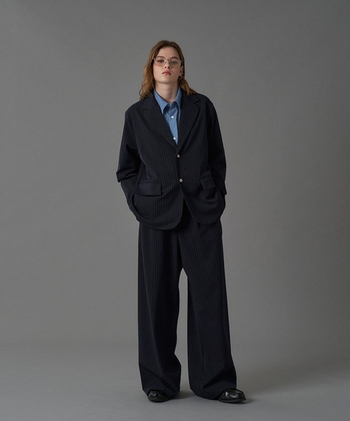 セール】【SET UP可能】SILVER BUTTON TAILORED JACKET / シルバー