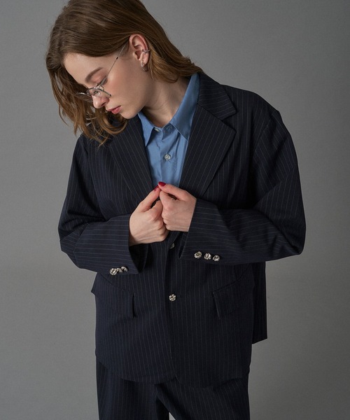 ONCILY（オンシェリー）の「【SET UP可能】SILVER BUTTON TAILORED JACKET / シルバーボタンテーラードジャケット（テーラードジャケット・メンズ・ブラック/ネイビー/ブラック系その他/ブラウン系その他・MEDIUM/SMALL/LARGE）」の21枚目の写真
