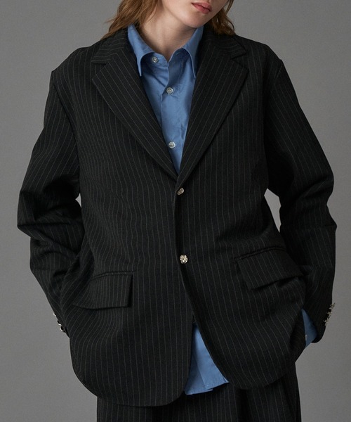 ONCILY（オンシェリー）の「【SET UP可能】SILVER BUTTON TAILORED JACKET / シルバーボタンテーラードジャケット（テーラードジャケット・メンズ・ブラック/ネイビー/ブラック系その他/ブラウン系その他・MEDIUM/SMALL/LARGE）」の5枚目の写真