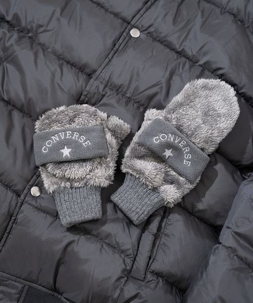 CONVERSE（コンバース）の「【CONVERSE】CV boa gloves with fleece band / コンバース フリースバンド ボアグローブ（手袋・レディース・グレー/ピンク/ブラウン/ネイビー/ベージュ・FREE）」の3枚目の写真