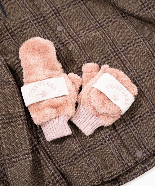 CONVERSE（コンバース）の「【CONVERSE】CV boa gloves with fleece band / コンバース フリースバンド ボアグローブ（手袋・レディース・グレー/ピンク/ブラウン/ネイビー/ベージュ・FREE）」の5枚目の写真
