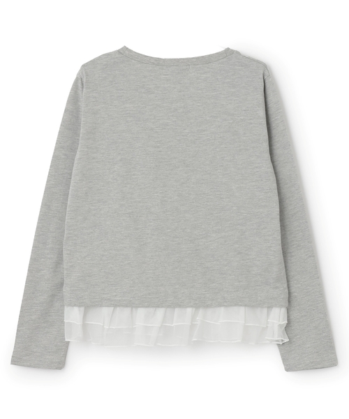 LOVETOXIC（ラブトキシック）の「チュールペプラム長袖Tシャツ（Tシャツ/カットソー・キッズ・オフホワイト/トップグレー/ブラック・S:140cm/M:150cm/L:160cm/130cm）」の9枚目の写真