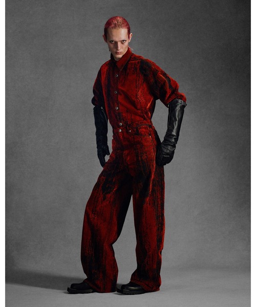 JOHN LAWRENCE SULLIVAN（ジョンローレンスサリバン）の「FLOCKED DENIM OVERSIZED SHIRT（シャツ/ブラウス・メンズ・オレンジ・44/46/48）」の5枚目の写真