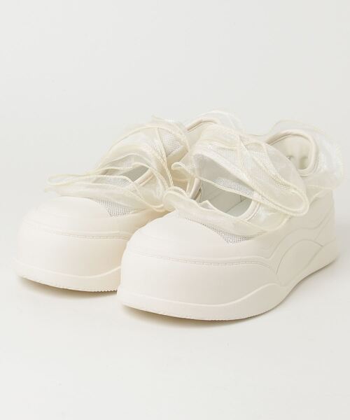 Sugar Sugar（シュガーシュガー）の「SUGARSUGAR/シアーデザインスニーカー（スニーカー・レディース・アイボリー/ブラック/グレー・M/LL/L/S）」の2枚目の写真