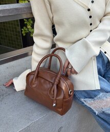 mystic | loti サークルプレート付きスクエアボストンBAG(ボストンバッグ)