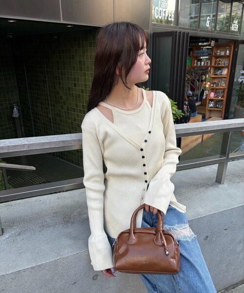 mystic（ミスティック）の「loti サークルプレート付きスクエアボストンBAG（ボストンバッグ・レディース・ブラック/キャメル・ONE SIZE）」の13枚目の写真