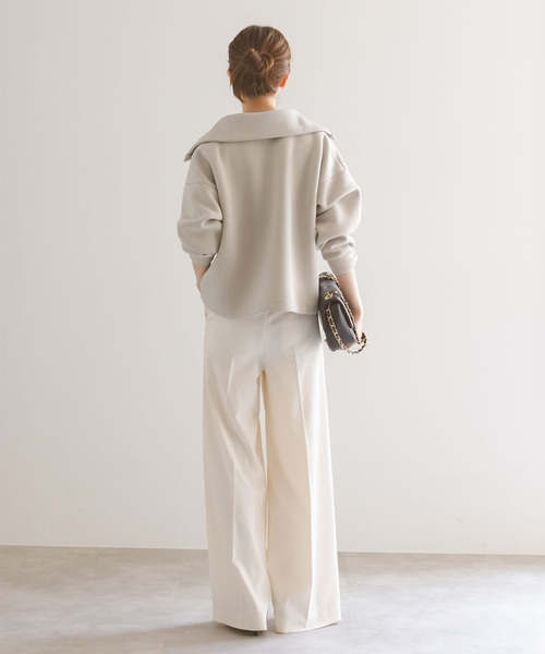 Noble(ノーブル)の「ハイネックダンボールプルオーバー(Tシャツ/カットソー・レディース・ベージュ/ネイビー・FREE)」の10枚目の写真