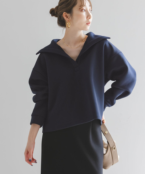 Noble(ノーブル)の「ハイネックダンボールプルオーバー(Tシャツ/カットソー・レディース・ベージュ/ネイビー・FREE)」の19枚目の写真