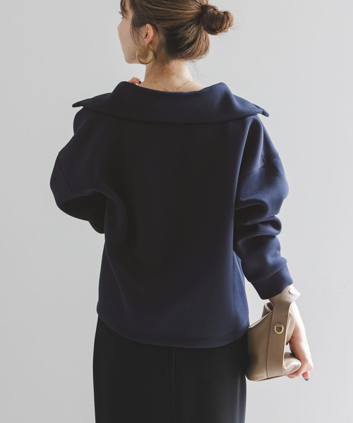 Noble(ノーブル)の「ハイネックダンボールプルオーバー(Tシャツ/カットソー・レディース・ベージュ/ネイビー・FREE)」の21枚目の写真